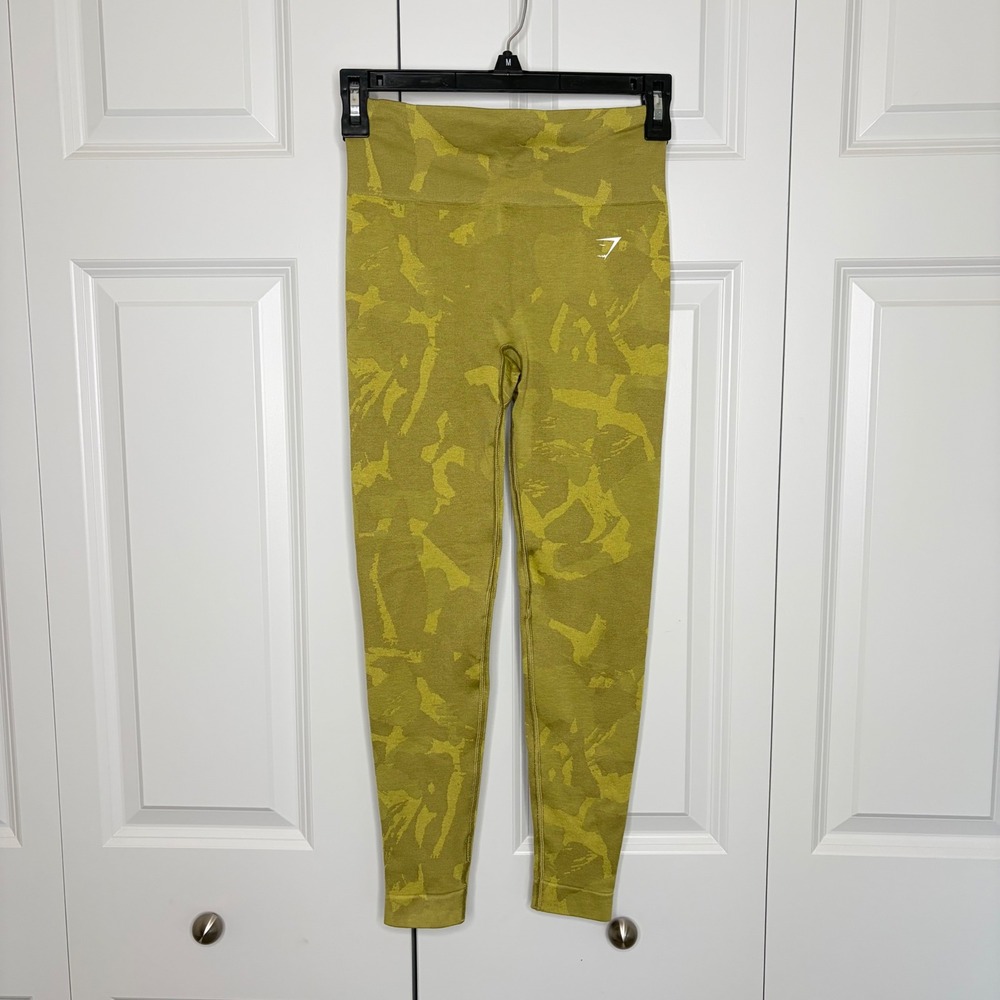 Gymshark‎ Adapt Camo Seamless Leggings Griffin Green Small High Rise